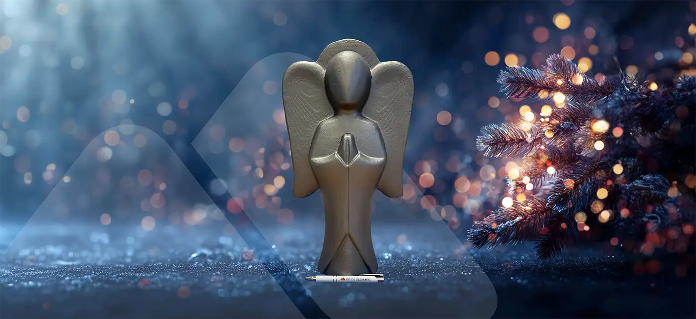 Bergische Edelstahlwerke: Handgefertigter Edelstahlengel für die WDR2 Auktion Weihnachtswunder